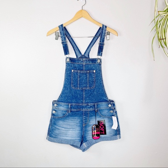 No Boundaries Denim - No Boundaries Jean Overall Shorts NWT